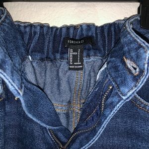 Forever21 Jean Cargo Jogger Pants Dark Wash